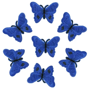 

10Pcs Blue Butterfly Patch for Clothing Iron on Embroidered Sew Applique Fabric Badge Garment Patches DIY Apparel Accessories