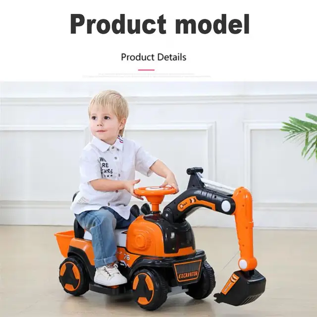 Children'S Electric Excavator Sliding Toy Car With Music Light Optical Walker 2-6 Year Old Kids Ride-On Toy Child Tricycle Gift 3