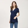 Emotion Moms Summer Pregnant T-shirt Maternity Tops Women Big Size Shirt Solid Color Clothes 5