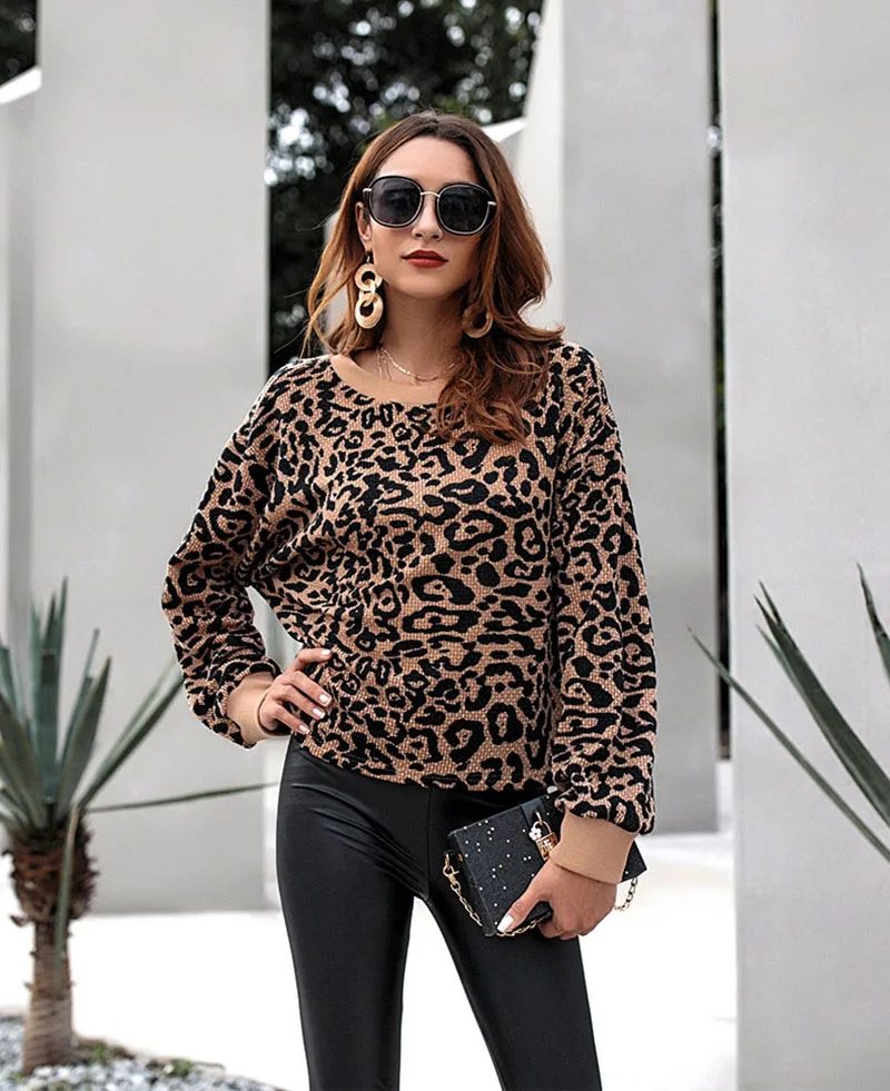 

Explosive Sweater European and American Autumn and Winter New Women's Knitted JacketStreet Hipster Loose Printing Knitting