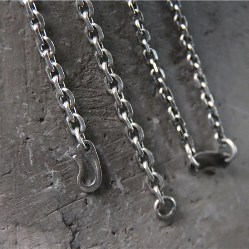 [SHOVEOFF] Silver Bar Chain Necklace ★人気★ Sterling Silver Curve Bar Necklace, 18