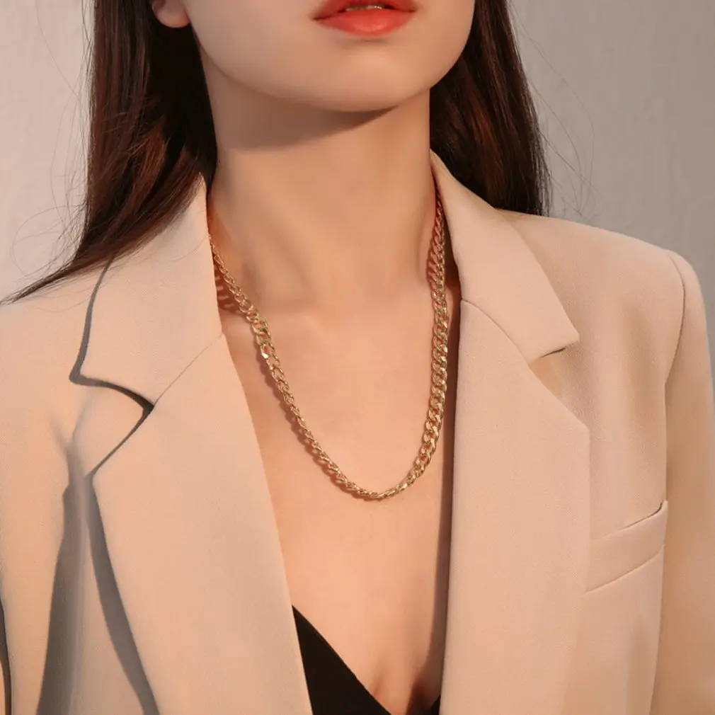 New Fashion Punk Rock Gold Sliver Multi Layered Chain Choker Necklace For Women Mixed Linked Party Jewelry |