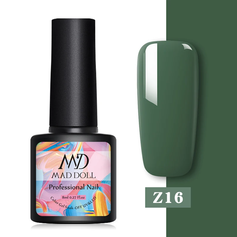 Z16 MAD DOLL, 1 бутылка, 8 мл, Гель-лак для ногтей, золотой, розовый, фиолетовый цвет, яркие блестки, УФ-лак для ногтей, Гель-лак для дизайна ногтей - Цвет: Z16