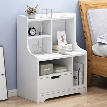 

Simple Bedside Table Cabinet Bedroom Locker Economical Nordic Mini Small Apartment Bedroom Nightstands French Modern Locker
