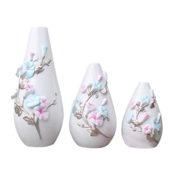 

New Design Crack Flower Vase Home Decoration Accessories Enamel Resin Vase Exquisite Painting Vases Figurines Desk Decor Gifts