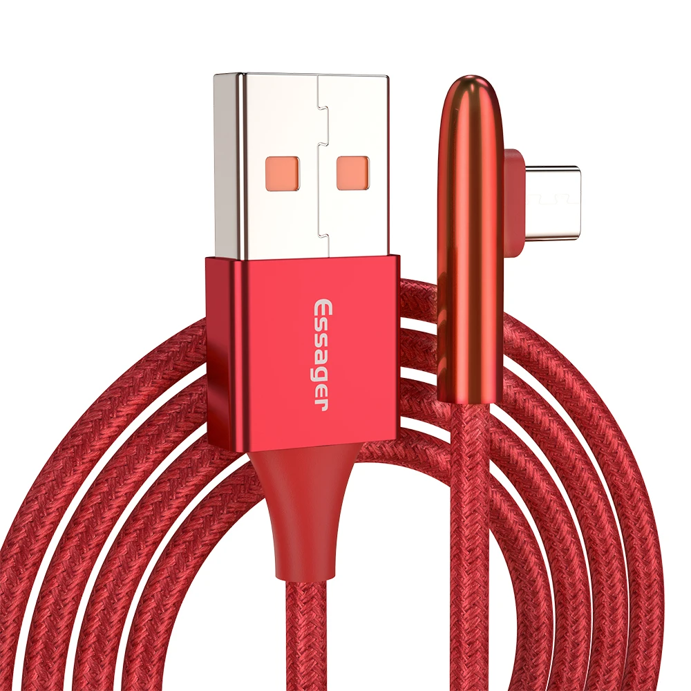 Essager 90 usb-кабель type C для samsung S10 Xiaomi K20 Oneplus 7 Pro 6 T 3A Быстрая зарядка USBC type-C зарядное устройство - Цвет: Красный