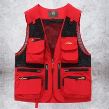 Весна и осень стиль мужской жилет большой размер мульти-Карманы Рыбалка фотография жилет режиссера свободный-Fit большой карман жилет