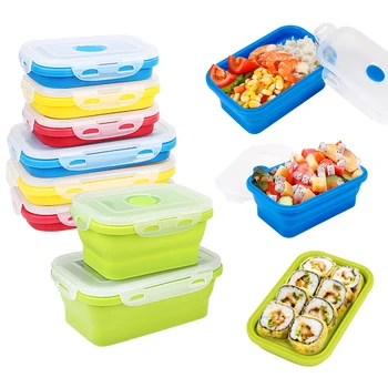 

NICEYARD 350/500ml Lunchbox Silicone Lunch Box Folding Food Container Microwave Dinnerware Storage Box Portable Bowl Bento Boxes