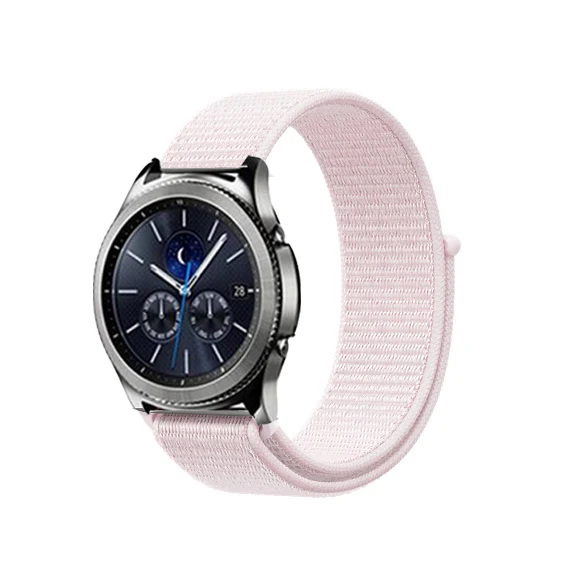 Переключатель, нейлоновый ремешок для наручных часов Xiaomi huami amazfit bip huawei часы GT 20/22 мм, ремешок для samsung Шестерни S3/S2 galaxy Watch active2 42 мм 46 мм - Цвет ремешка: pearl pink