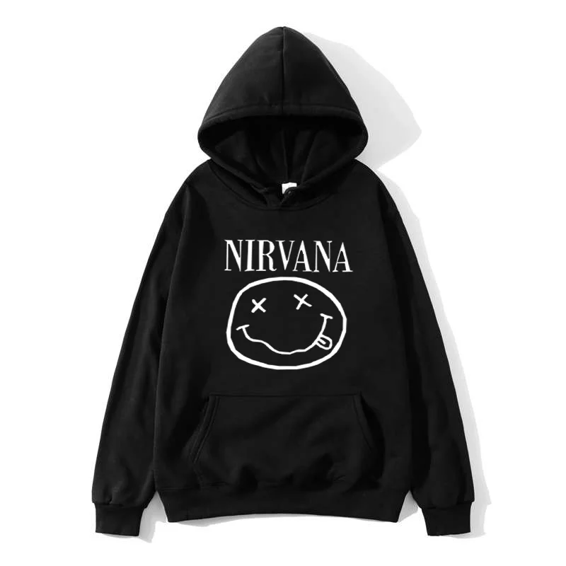 Nirvana hoodie men and women hooded simple wild casual large size hot hoodie Korean version of the warm kawaii loose street Nirvana hoodie men and women hooded simple wild casual large size hot hoodie Korean version of the warm kawaii loose street