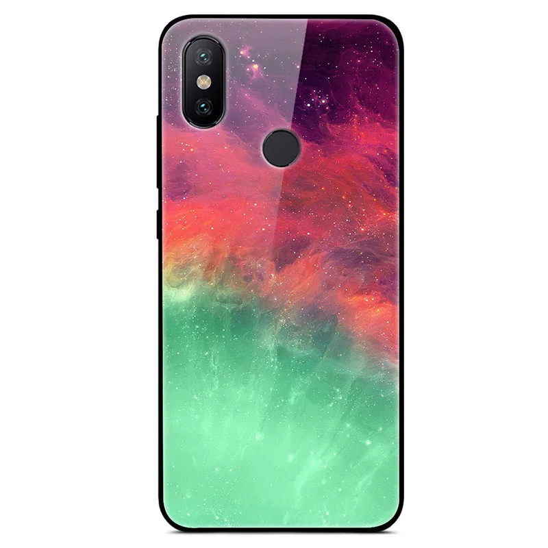 28 Для Fundas Xiaomi mi A2 чехол из закаленного стекла Жесткий Чехол для Xiaomi mi A2 Lite чехол Космическая Звезда силиконовый бампер mi A2 mi A3 - Цвет: 28
