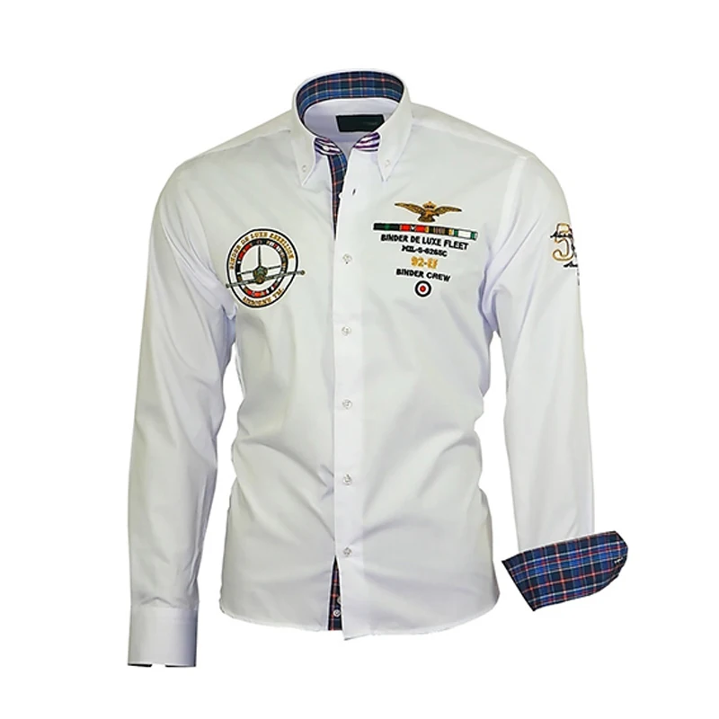 ZOGAA-Camisa de algodón con estampado de letras para hombre, camisa masculina de manga larga abotonada, informal, entallada, con solapa, S-XXXL