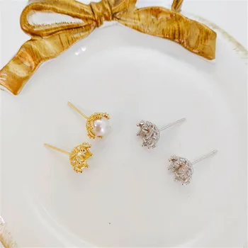 

NEW ARRIVAL 925 Sterling Silver Earrings Mountings Findings Settings Jewelry Parts Fittings Accessories for Pearls Beads Stones