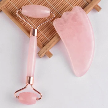 

Facial Massage Roller Double Heads Natural Jade Stone Face Lift Hands Rose Quartz Body Skin Relaxation Slimming Beauty Health