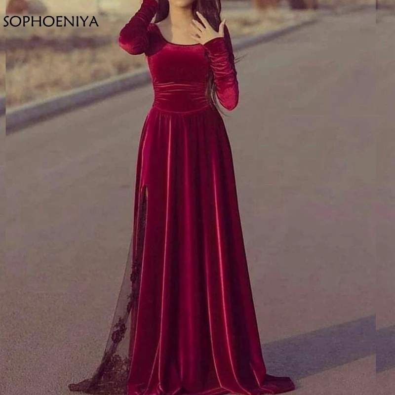 

New Arrival Long sleeve evening dress abendkleider 2019 Dubai Arabic long dresses evening gowns Abiye formal dress