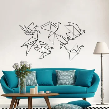 

Geometric Origami Birds Wall Decals Nursery Art Decor Flying Birds Vinyl Sticker bedroom to decorate the living room