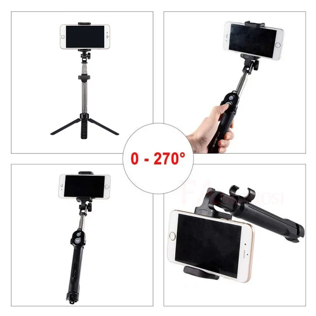 New 3 in 1 Wireless Bluetooth Selfie Stick + Mini Selfie Tripod with Remote Control For iPhone X 8 7 6s plus Portable Monopod 1