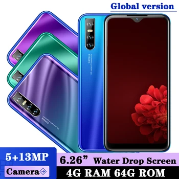 

A20 4GB RAM 64GB ROM 6.26inch Quad Core 13MP Smartphones Water Drop Screen Face id unlocked Android Mobile Phone Cheap Celulares