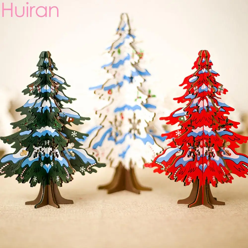 

Huiran Wooden Christmas Desktop Ornaments Merry Christmas Assembled Tree Decorations For Home Kids Gift 2019 Xmas Decor Navidad
