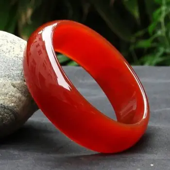 

Zheru Jewelry Natural Agate Chalcedony Red 54-64mm Bracelet Elegant Princess Jewelry Best Gift