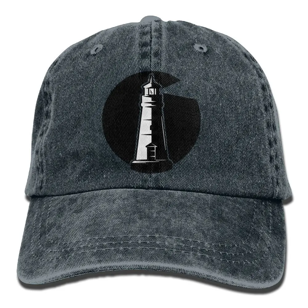 Маяк у моря Джинсовая Шляпа Регулируемая Мужская папа бейсболки