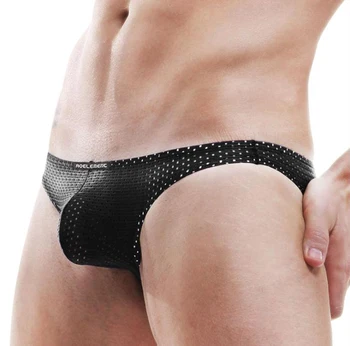 

Male Mesh Net Cool Ice Silk Breathable Underwear Man Bikini Low Waist See Through Briefs