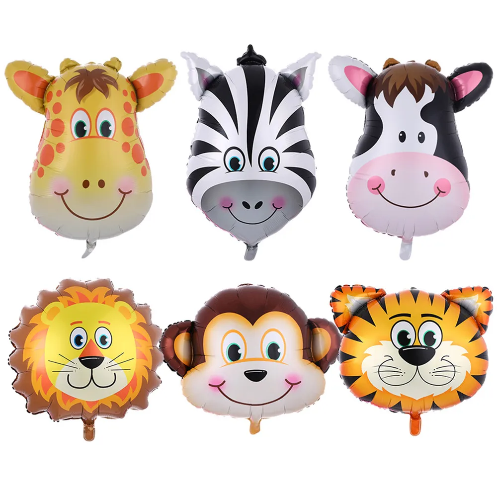 

6pcs Safari Party Theme Animal Ballons Jungle Party Zoo Helium Foil Air Balloon Kids Birthday Party Decorations Baloon Kit Balon