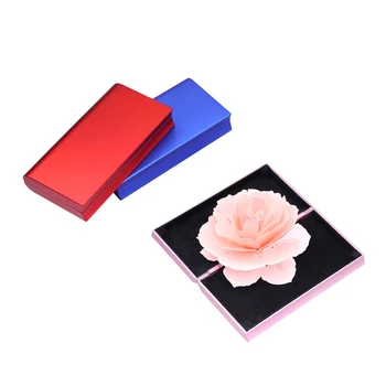 

Rotating Rose Ring Box 3D Pop Up Red Rose Flower Ring Box Lovely Velvet Wedding Jewelry Storage Display Gift Box storage case