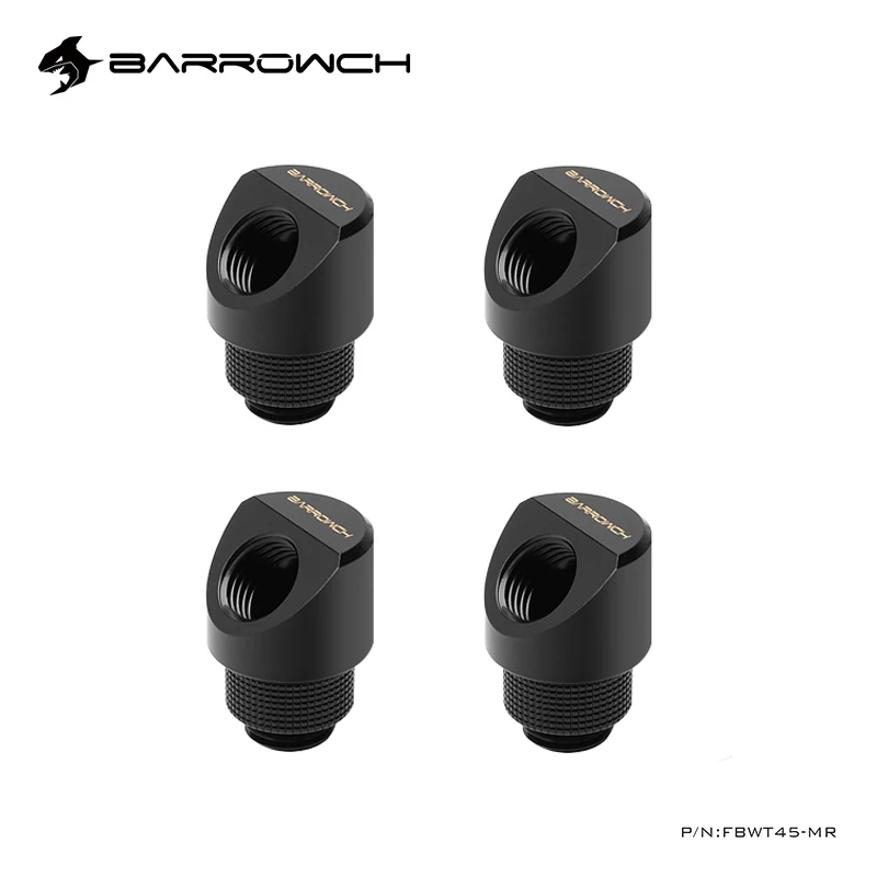4 шт. BARROWCH G1/4 дюйма 45 градусов 360 поворотный компьютер необходимая сборка водяного