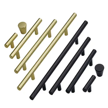 

Factory direct custom aluminum solid handle 50mm-1000mm long T Bar Kitchen Door Cabinet Straight pull knob Furniture Hardware
