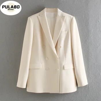 

2020 White Blazer For Women Summer Blazer Double Breasted Jackets Ladies Formal Suit Jackets