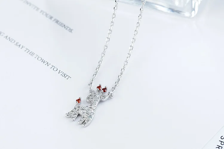 Kindey Boho 925 пробы Серебряный олень ожерелья для женщин девочек Подарки себе Красивая подвеска на ожерелье воротник