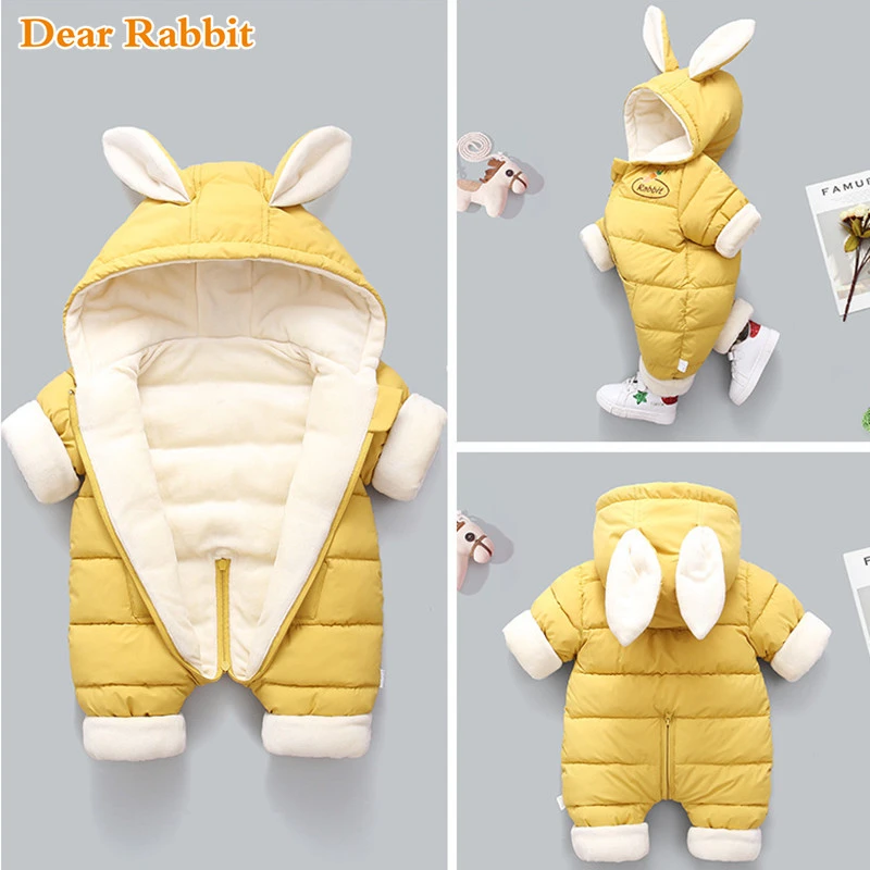New born fashion winter thicken children snowsuit cotton-padded baby girl clothes boy Plus velvet cute Jumpsuits Bodysuit baby jumpsuit,ski jumpsuit