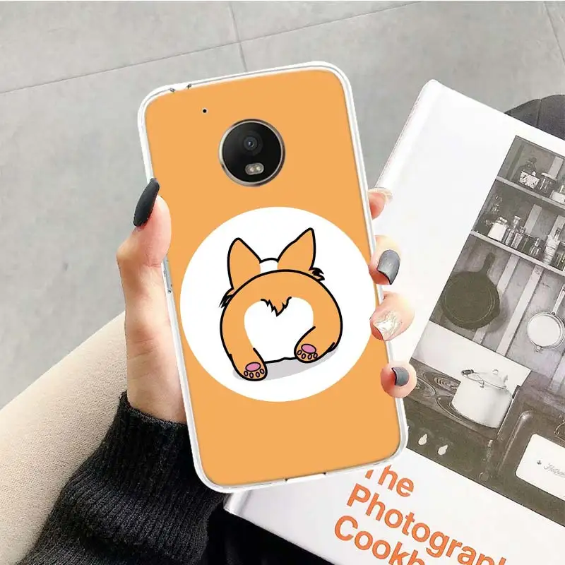 TR056-3 Милые корги с героями мультфильма «щенячий чехол для Motorola Moto G7 G6 G5S G5 E4 плюс G4 E5 играть X4 Мощность tpu с рисунком индивидуальная крышка телефона - Цвет: TR056-3