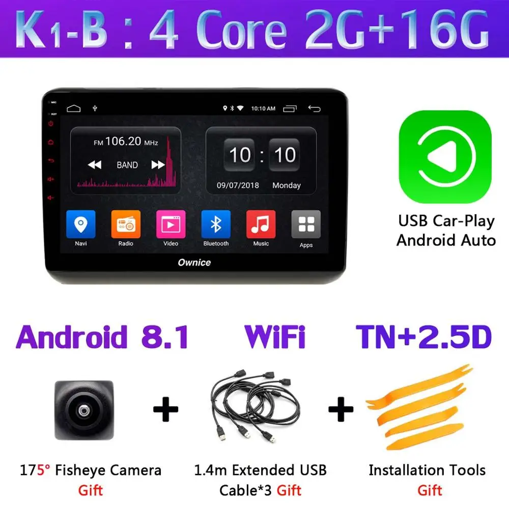 360 ° AHD камера Android 9,0 4G ram+ 64G rom gps радио CarPlay DSP Автомагнитола плеер для Honda HR-V HRV XR-V XRV Vezel стерео - Цвет: K1-B-CarPlay
