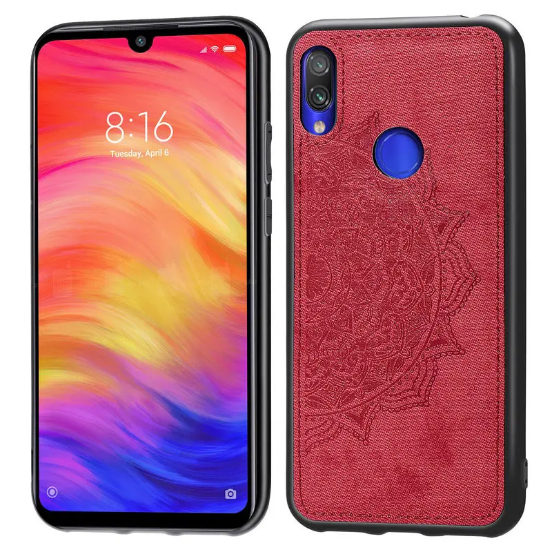 

XiaoMi RedMi7A Case Silicone Frame Fashion Luxury Fabric Cloth shockproof Back Cover For RedMi 7 7A Y3 magnetic Car bracket Case