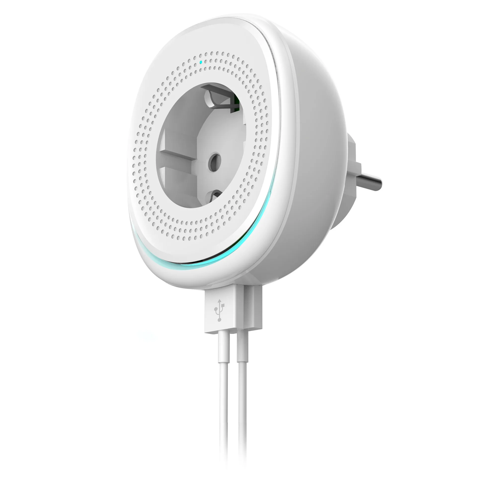 Европейская розетка с двумя USB портами со светодиодной подсветкой Wi Fi
