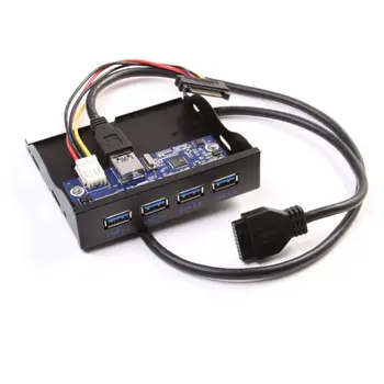 

4 Ports USB 3.0 HUB Combo Internal USB3.0 Bay Bracket Adapter with 15 pin SATA Power Cable 3.5 "Floppy Bay Disk Black