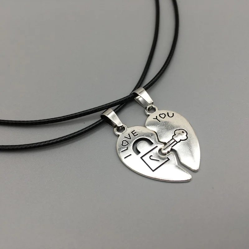 2 шт./компл. пара ожерелий для женщин и мужчин две штуки кулон в виде сердца парное