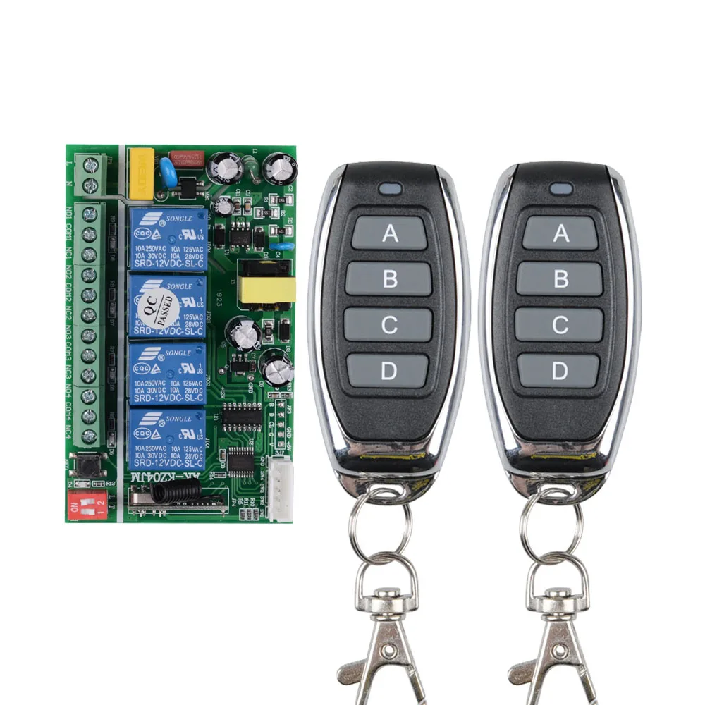 Home Smart Ac 85 V 250 V 110 V 2 V 4 Ch 10 A 433 Mhz Rf Wireless Remote Switch With Manual Function For Led Light Motor Switches Aliexpress