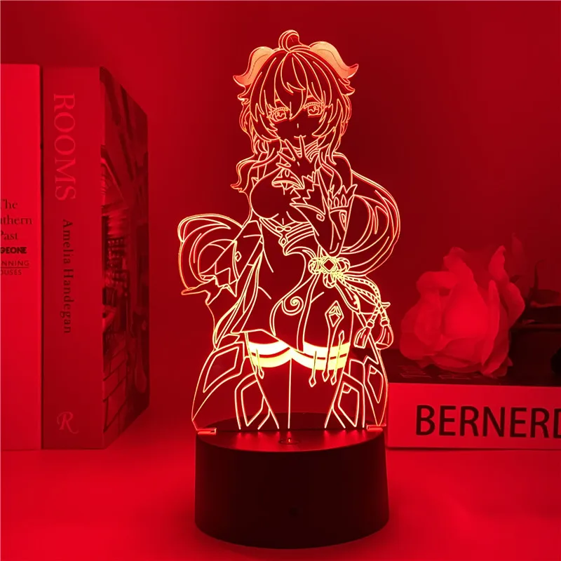 Genshin Impact Ganyu night light 3D LED game decoration light, used to decorate the atmosphere bedside gift genshin model light cat night light