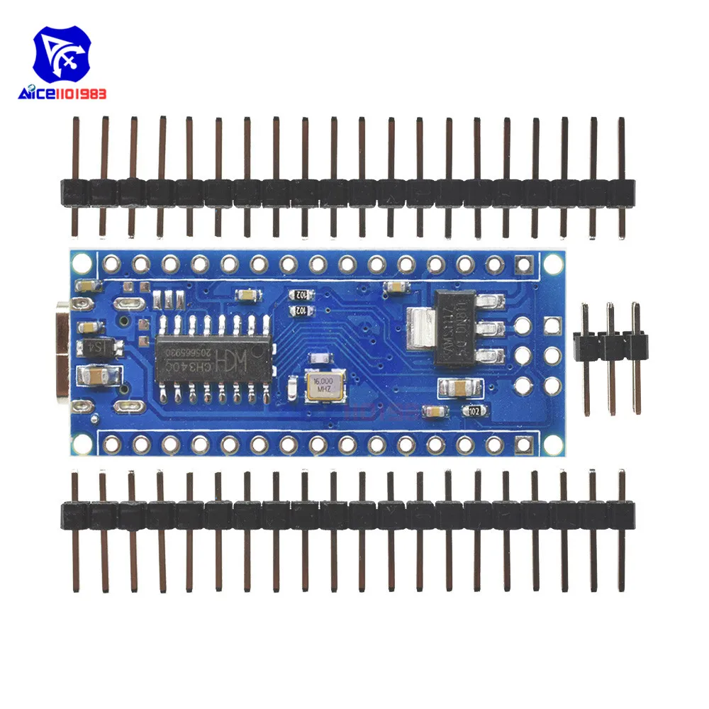 Diymore Mini USB/Micro USB/type-C адаптер CH340 Nano V3.0 ATMEGA328P-MU ATMEGA328 микроконтроллер макетная плата для Arduino