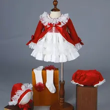 Модное испанское платье для девочек детские королевские вечерние платья детские платья принцессы кружевное платье Fille Рождественская одежда для маленьких девочек