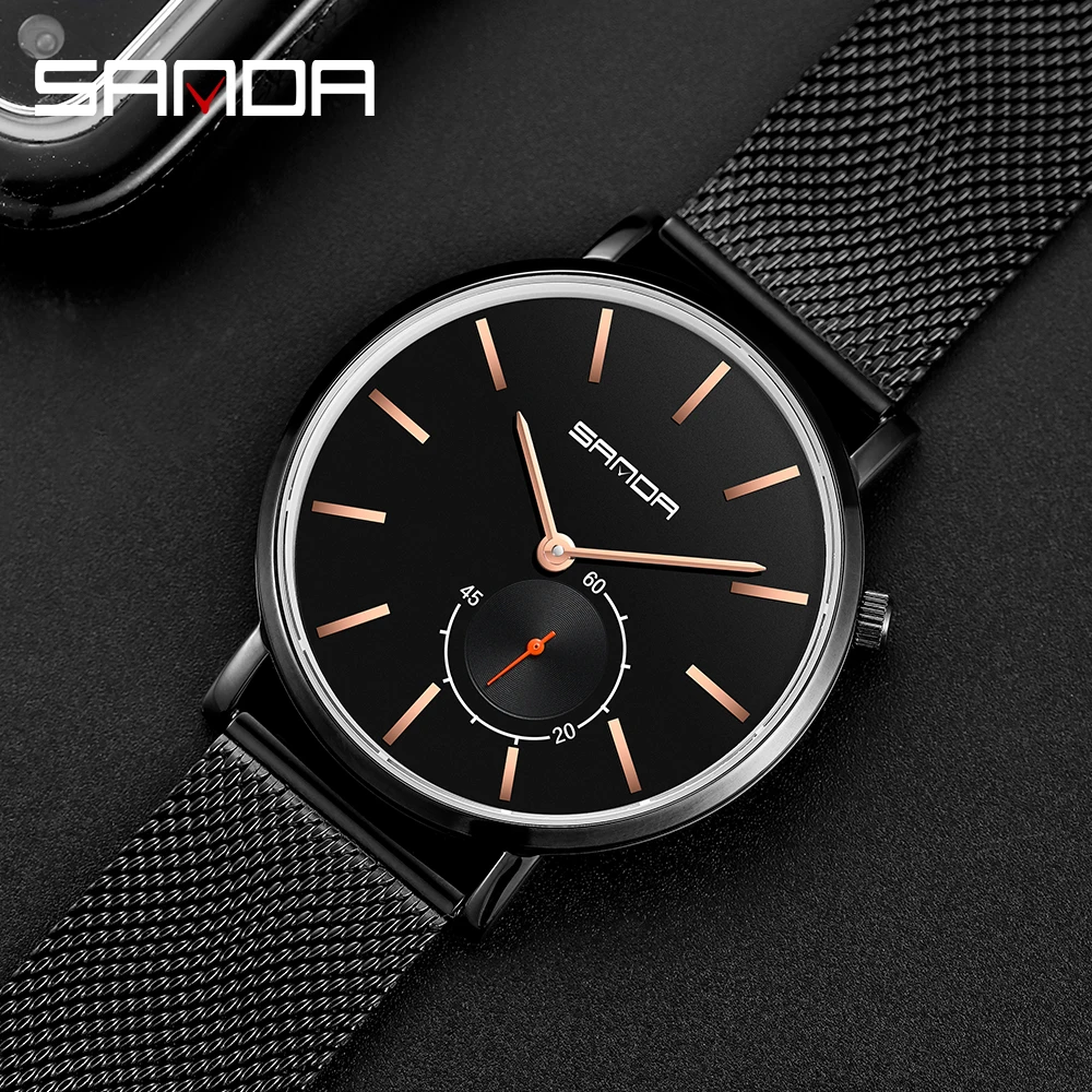 

SANDA New Military Sport Fashion Wristwatch Top Brand Luxury Men Watch Mesh Quartz Men's Watches relogio masculino