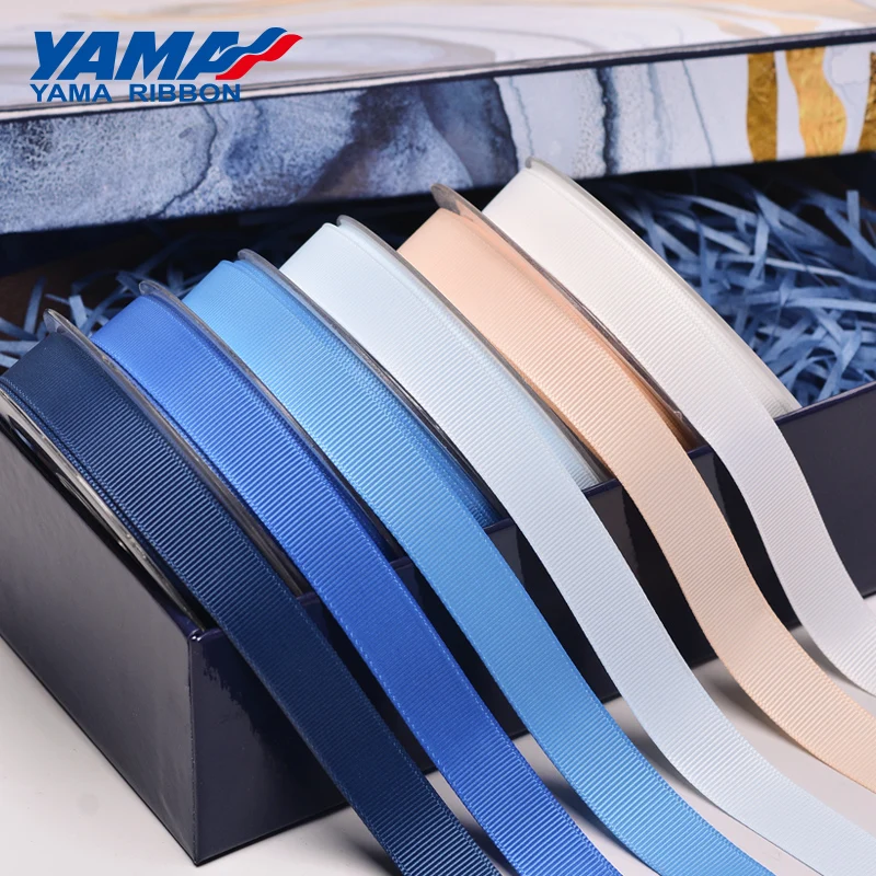 YAMA-25-28-32-38-mm-100-yards-lot-Blue-Grosgrain-Ribbon-Perfect-for ...