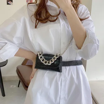 

Mini Lipstick Bag Female Thick Chain Belt Bag 2020 New Tide Crocodile Pattern Messenger Change Chest Bag Ins Super Fire Mini Bag