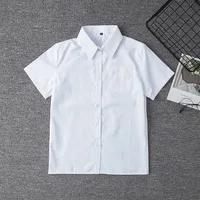 Japanese Student Short Sleeve White Shirt For Girls Middle High School Uniforms School Dress Jk Uniform Top Large-Size XS-5XL 1