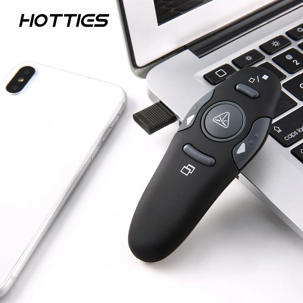 

2.4GHz Wireless Exquisite Portable USB PowerPoint Presenter RF Remote Control Red Laser Pointer Pen Plug and Play