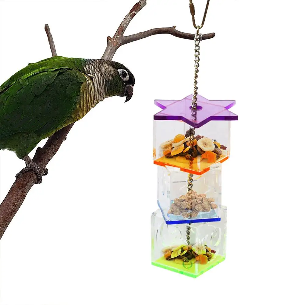 

Pet Birds Toy Plastic Bird Hanging Treat Foraging Toy Parrot Feeder Intelligence Treat Hunt Macaw Cockatoo Bird Cage Accessories