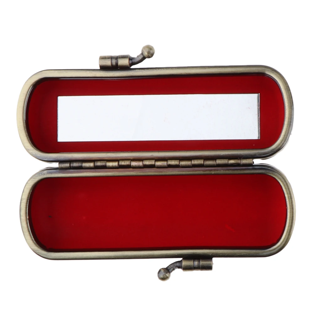 Кожаный чехол для помады блеск для губ ящик для хранения в путешествии органайзер и зеркало - Цвет: Black